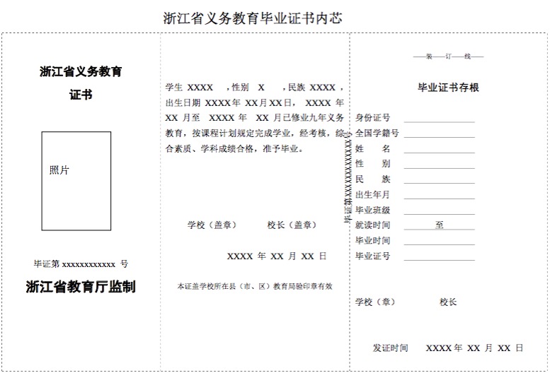 浙江省九年義務教育畢業證書翻譯模板及注意事項.jpg